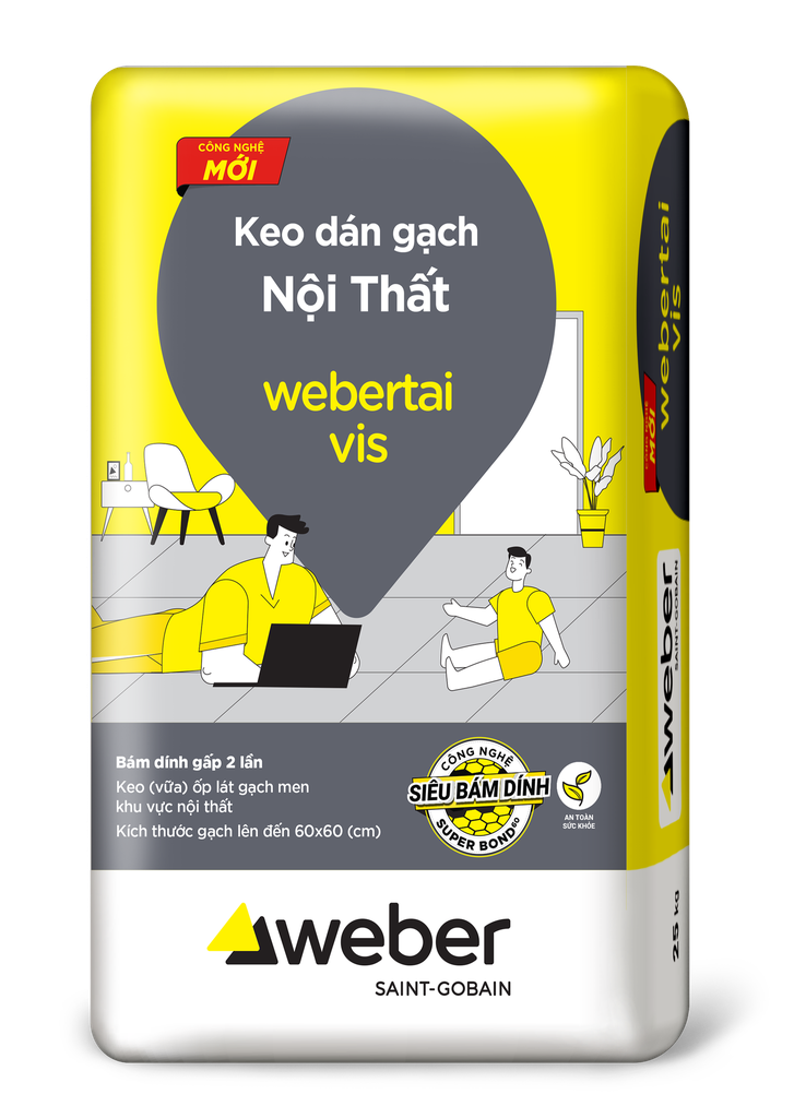 Keo dán gạch Siêu Bám Dính webertai vis