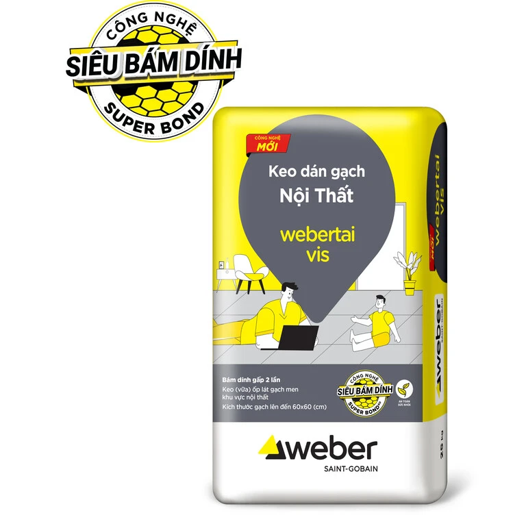 Keo dán gạch Siêu Bám Dính webertai vis