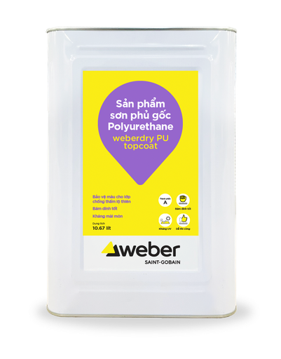 Sơn phủ PU 2 thành phần weberdry PU topcoat Green - partA 4L