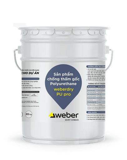 Sản phẩm chống thấm gốc polyurethane Weberdry PU Pro - Màu xanh lá